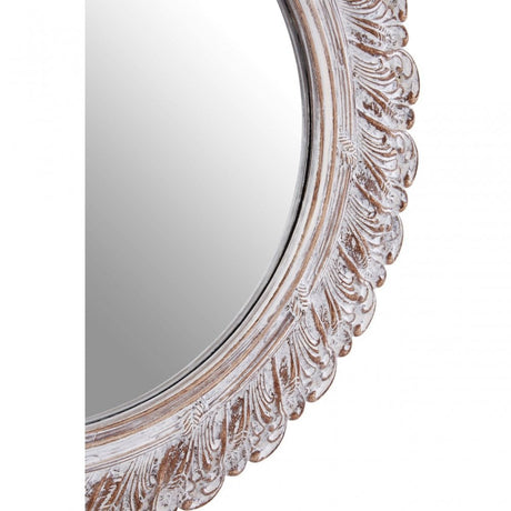 Antique Grey Acanthus Leaf Wall Mirror, Mirrored Glass, Grey