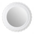 Antique White Small Acanthus Leaf Wall Mirror, Mirrored Glass, White