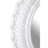 Antique White Small Acanthus Leaf Wall Mirror, Mirrored Glass, White