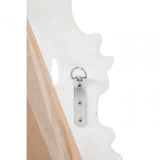 Antique White Rose Crest Wall Mirror, Mirrored Glass, White