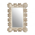 Champagne Finish Clamshell Design Wall Mirror, Mirrored Glass, Silver