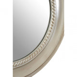 Champagne Rounded Wall Mirror, Mirrored Glass, Silver