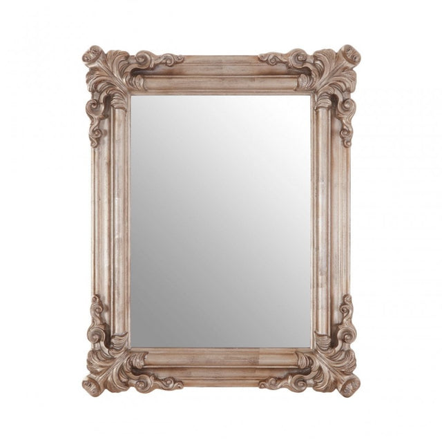 Georgia Silver Wall Mirror, Mirrored Glass, Wood, Silver