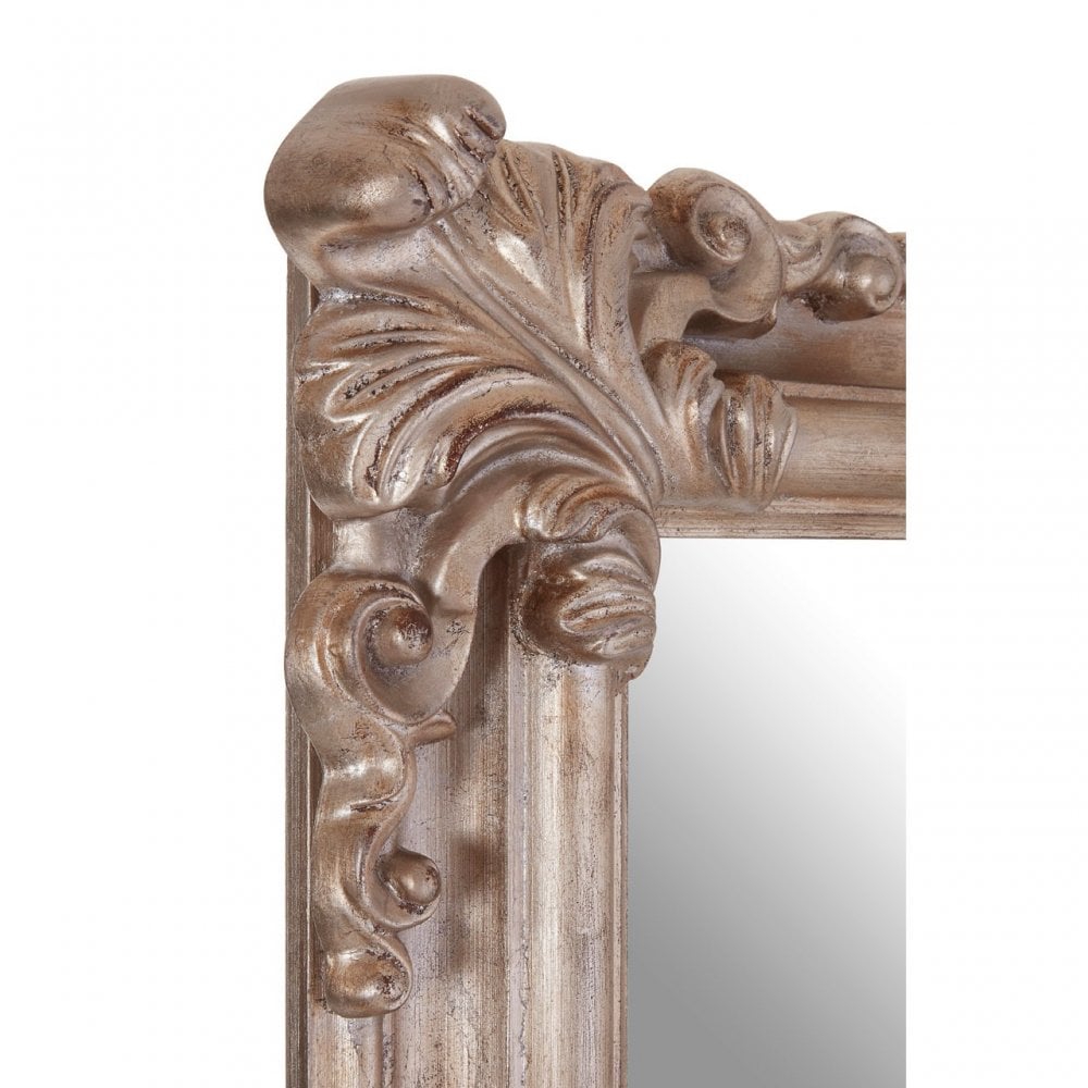 Georgia Silver Wall Mirror, Mirrored Glass, Wood, Silver