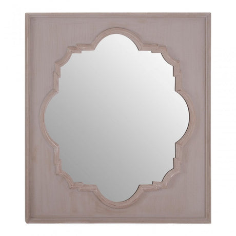Gladys Fossil Grey Wall Mirror, Mirrored Glass, Wood, Grey