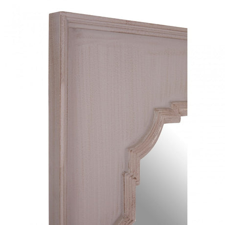 Gladys Fossil Grey Wall Mirror, Mirrored Glass, Wood, Grey