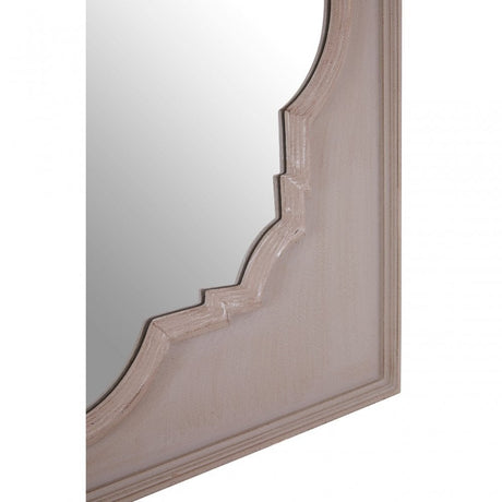 Gladys Fossil Grey Wall Mirror, Mirrored Glass, Wood, Grey