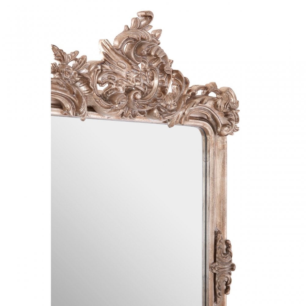 Gilda Silver Wall Mirror, Mirrored Glass, Wood, Silver