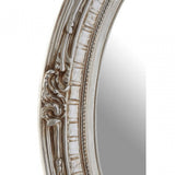 Romeo Champagne Oval Framed Wall Mirror, Mirrored Glass, Resin, Champagne