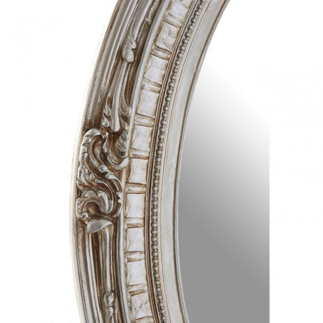 Romeo Champagne Oval Framed Wall Mirror, Mirrored Glass, Resin, Champagne