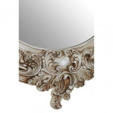 Romeo Champagne Oval Framed Wall Mirror, Mirrored Glass, Resin, Champagne