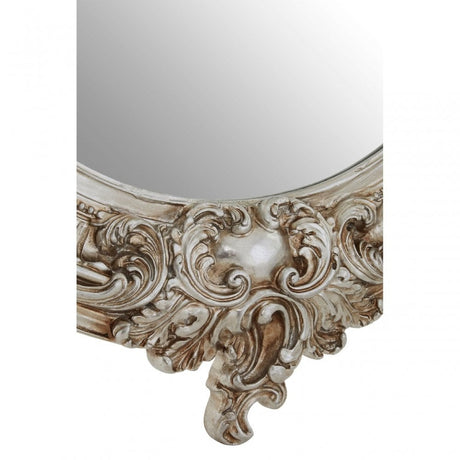 Romeo Champagne Oval Framed Wall Mirror, Mirrored Glass, Resin, Champagne