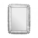 Merlin Silver Leaf Frame Wall Mirror, Iron, Mirrored Glass, Silver