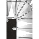 Merlin Silver Leaf Frame Wall Mirror, Iron, Mirrored Glass, Silver