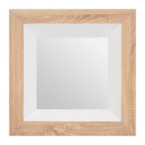 Wood Wall Mirror, Wood, Mirrored Glass, Natural