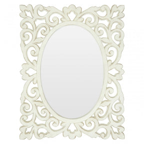 Stansie Wall Mirror, Mirrored Glass, White