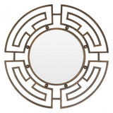 Jalal Round Wall Mirror, Mirrored Glass, Bronze