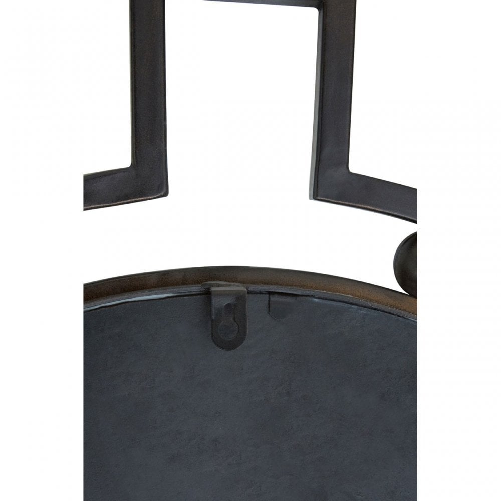 Jalal Round Wall Mirror, Mirrored Glass, Bronze