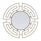 Jalal Round Wall Mirror, Mirrored Glass, Silver