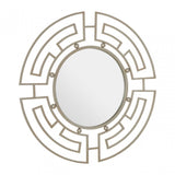 Jalal Round Wall Mirror, Mirrored Glass, Silver