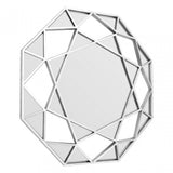 Marcia Faceted Octagonal Wall Mirror, Glass, Silver