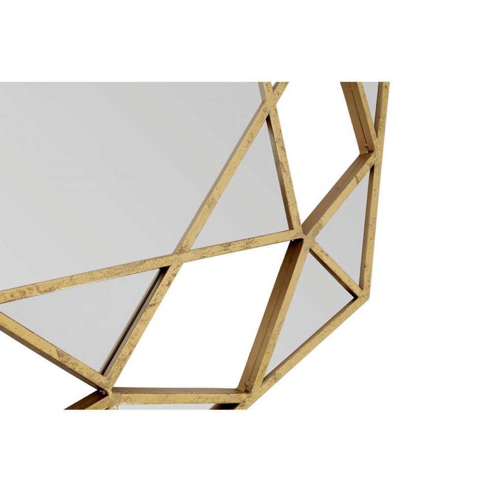 Marcia Faceted Octagonal Wall Mirror, Glass, Gold
