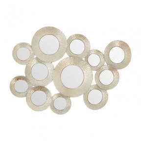 Marcia Hammered Silver Wall Mirror, Glass, Silver