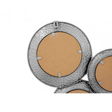 Marcia Hammered Silver Wall Mirror, Glass, Silver