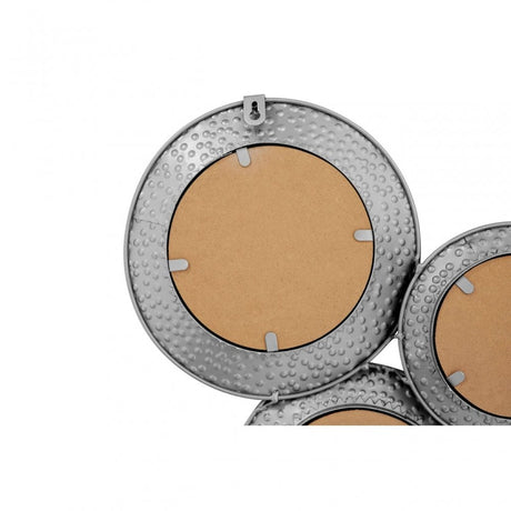 Marcia Hammered Silver Wall Mirror, Glass, Silver