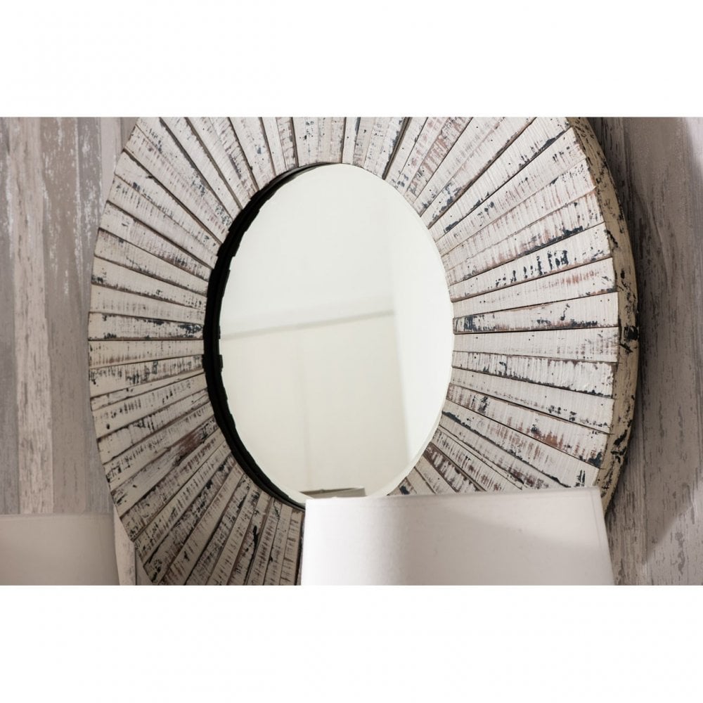 Driftwood Wall Mirror, Wood, Mirrored Glass, Wood