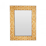 Damask Wall Mirror, Wood, Mirrored Glass