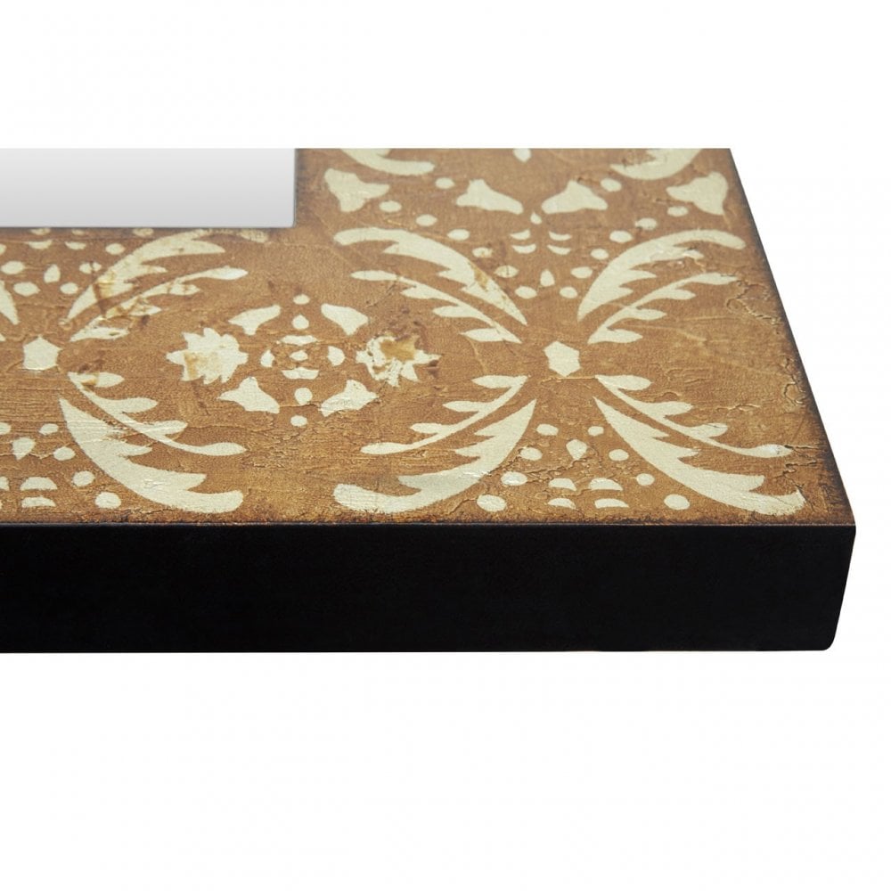 Damask Wall Mirror, Wood, Mirrored Glass