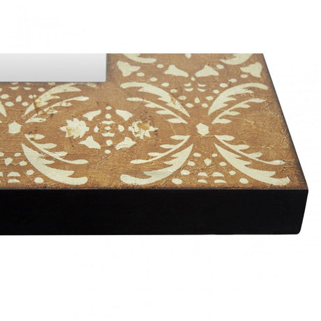 Damask Wall Mirror, Wood, Mirrored Glass