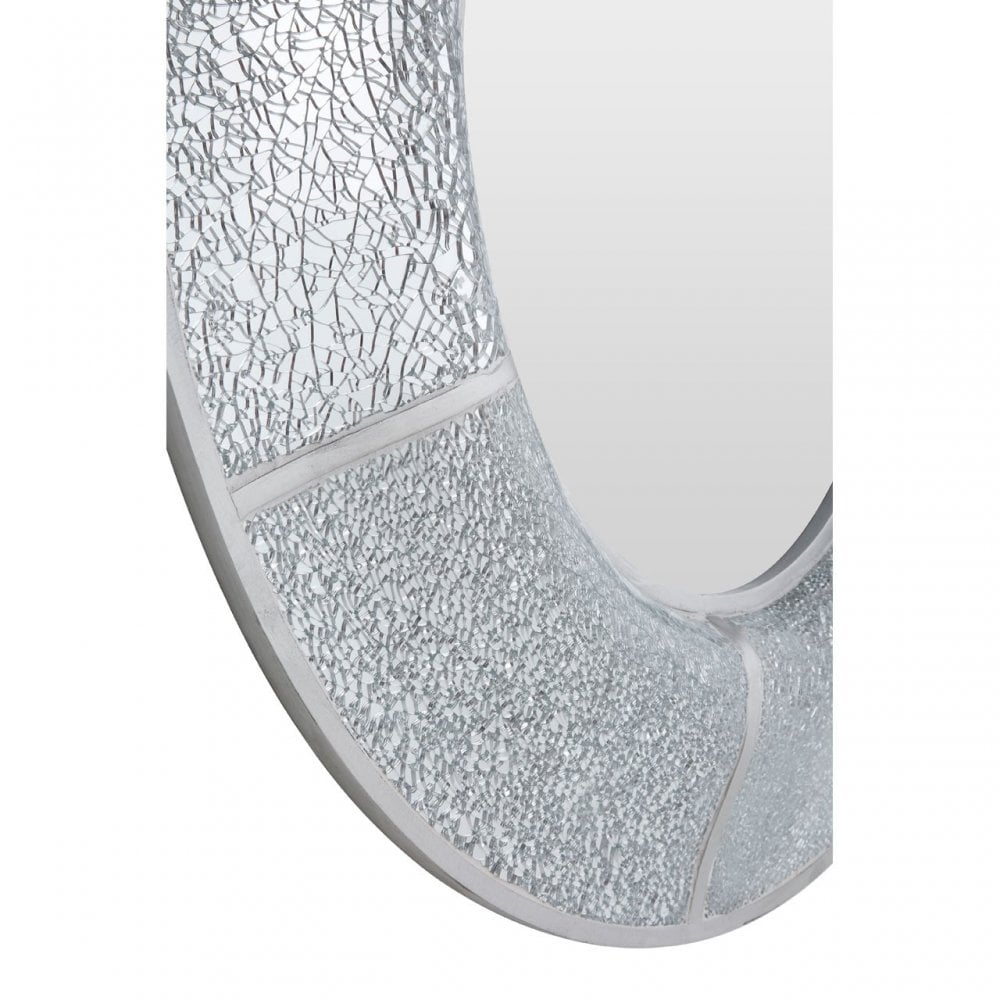 Wren Oval Wall Mirror, Wood, Mirrored Glass, Silver