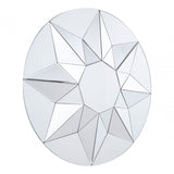 Wanda Round Wall Mirror, Wood, Mirrored Glass