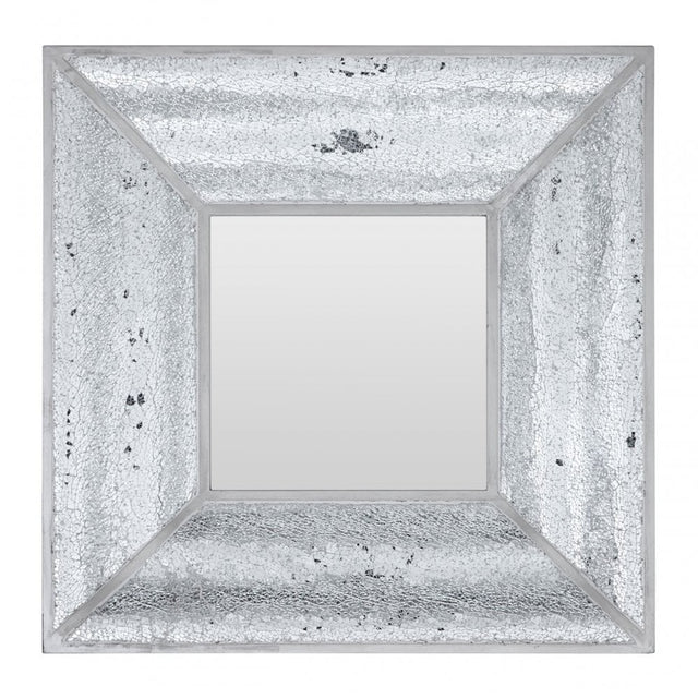 Wonder Wall Mirror, Wood, Mirrored Glass, Silver