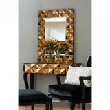 Soho Copper Wall Mirror, Wood, Mirrored Glass, Copper