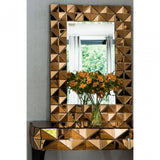 Soho Copper Wall Mirror, Wood, Mirrored Glass, Copper