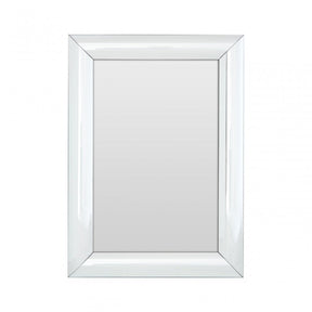 Rectangular Wall Mirror, Wood, Mirrored Glass, Silver