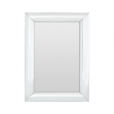 Rectangular Wall Mirror, Wood, Mirrored Glass, Silver