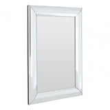 Rectangular Wall Mirror, Wood, Mirrored Glass, Silver