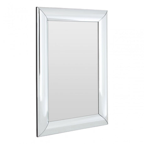 Rectangular Wall Mirror, Wood, Mirrored Glass, Silver