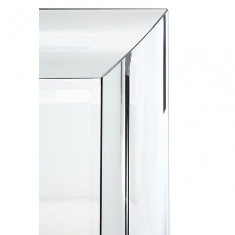 Rectangular Wall Mirror, Wood, Mirrored Glass, Silver