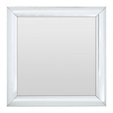 Square Wall Mirror, Wood, Mirrored Glass, Silver