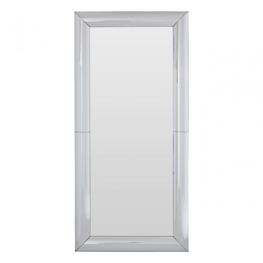 Square Wall Mirror, Wood, Mirrored Glass, Silver
