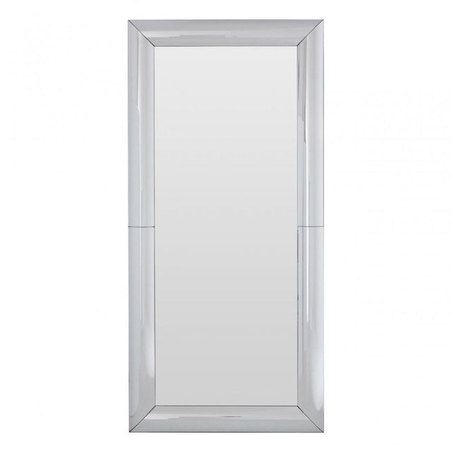 Square Wall Mirror, Wood, Mirrored Glass, Silver