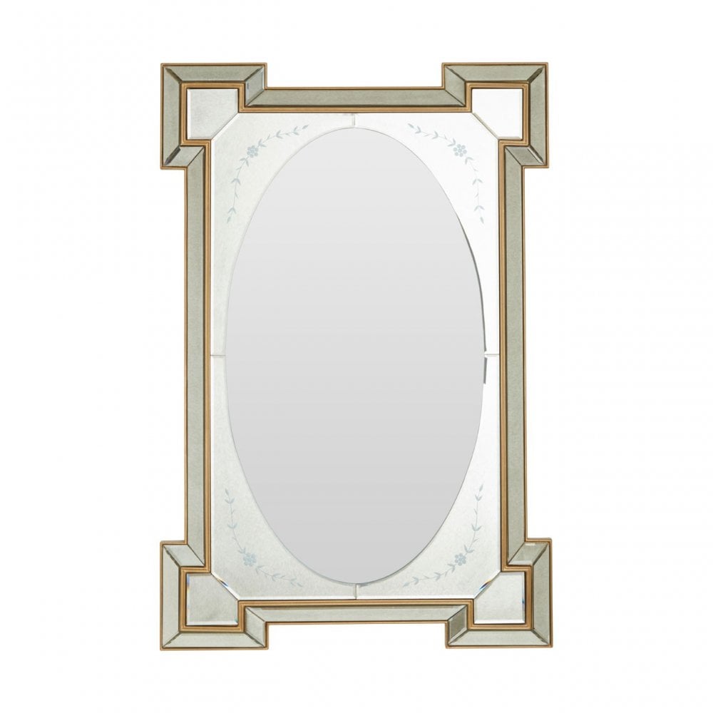 Rectangular Wall Mirror, Wood, Mirrored Glass