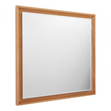 Tuskin Wall Mirror, Beechwood, Mirrored Glass