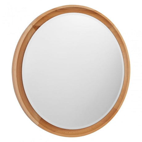 Tuskin Wall Mirror, Beechwood, Mirrored Glass