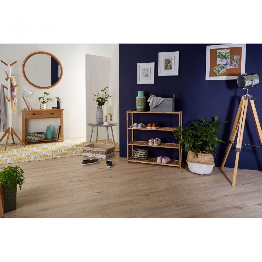 Tuskin Wall Mirror, Beechwood, Mirrored Glass